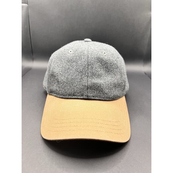 L.L. Bean Hat Cap Wool Leather Strap Back Gray Brown Brim One Size Outdoor - Picture 5 of 8